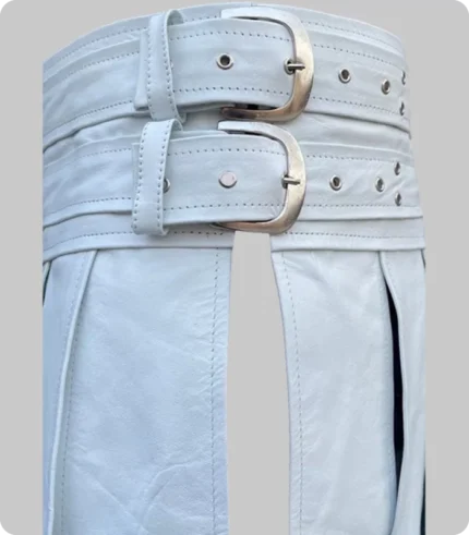 White Warrior Leather Kilt