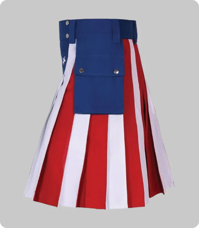 American Flag Hybrid Utility Kilt For Patriotic Men