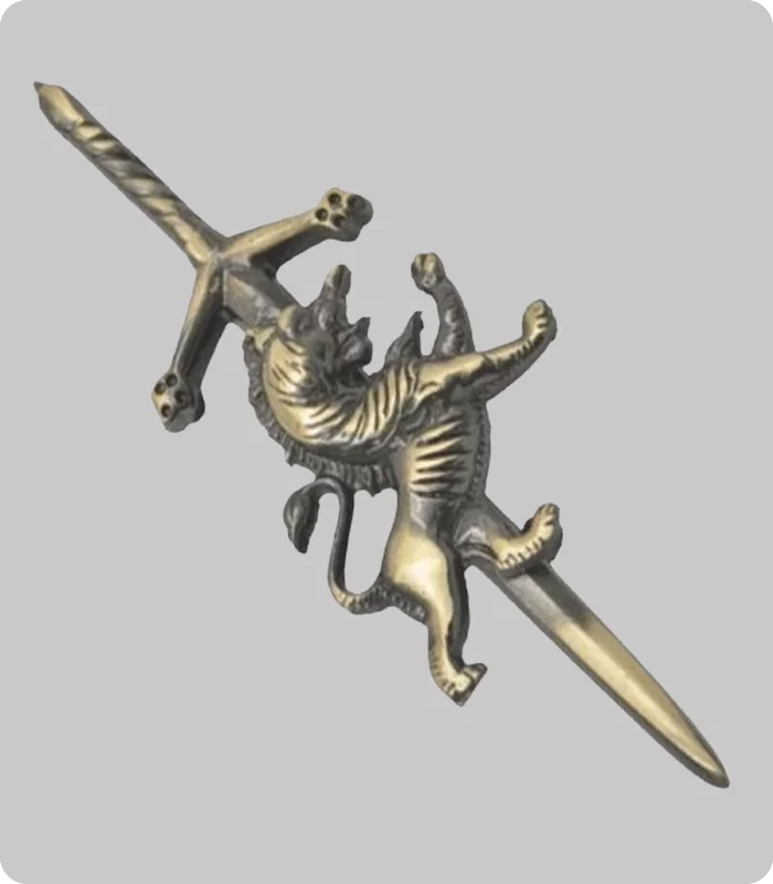 Anitque Highland Scottish Rampant Lion Kilt Pin