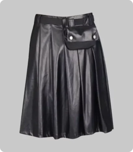 Black Design Scottish Leather Utility Kilt