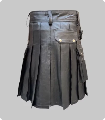 Black Leather Fashion Kilt