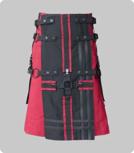 Black & Red Deluxe Hybrid Utility Kilt