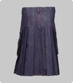 Blue Denim Kilt With Red Thread