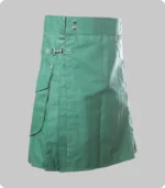 Green Utility Kilt With Cargo Pocket