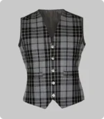 Grey hamilton tartan waistcoat