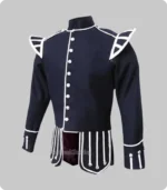 Premium Quality Hand Made Traditional Scottish Blue Military Drummer Doublet Design 6