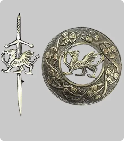 Scottish Lion Brooch with matching Kilt Pin