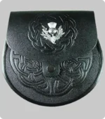 Thistle Crest Embossed Leather Sporran