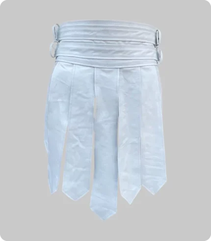 White Warrior Leather Kilt