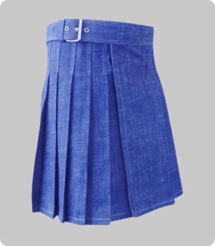 blue denim kilt