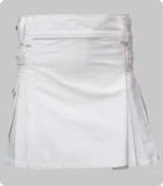 ladies utility kilt white cotton 4 straps brass metal parts