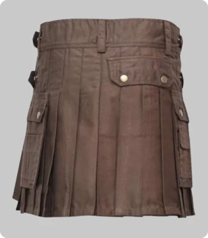 womens utility kilt chocolate brown